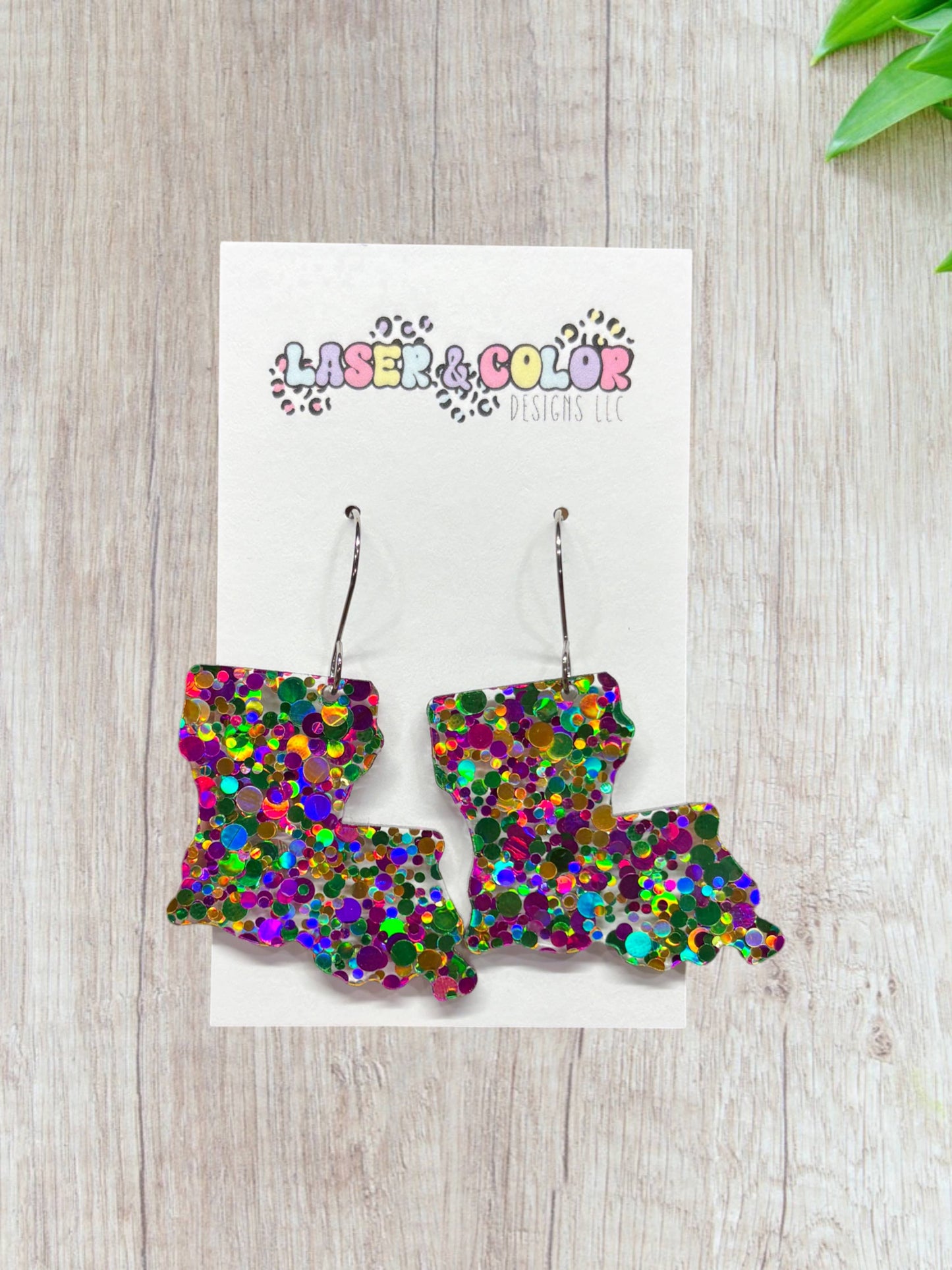 Mardi Gras Earrings, Louisiana State Earrings