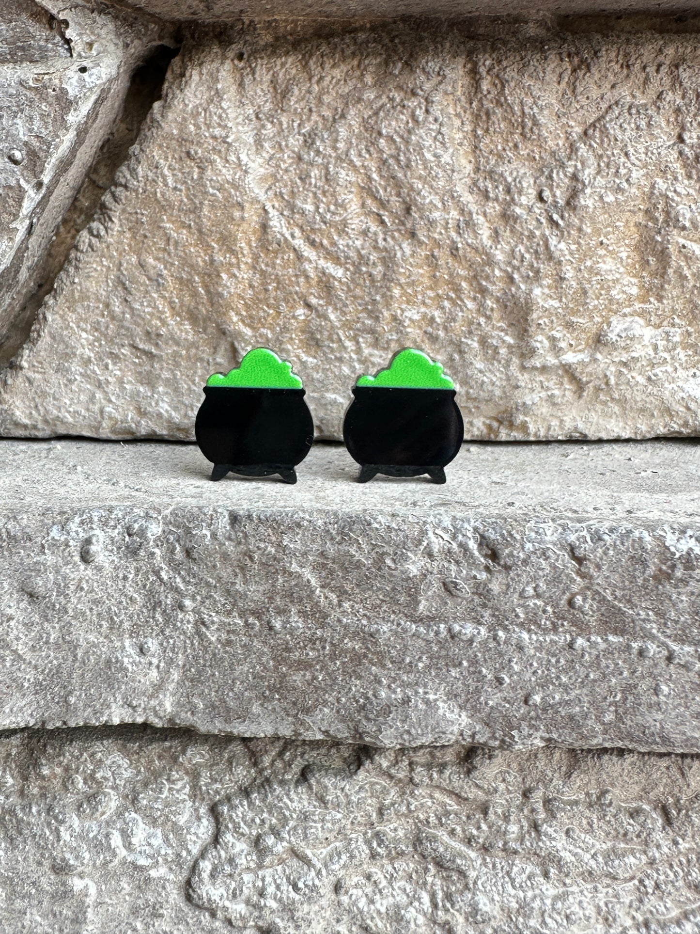 Witch Potion Cauldron Stud Earrings | Halloween Earrings