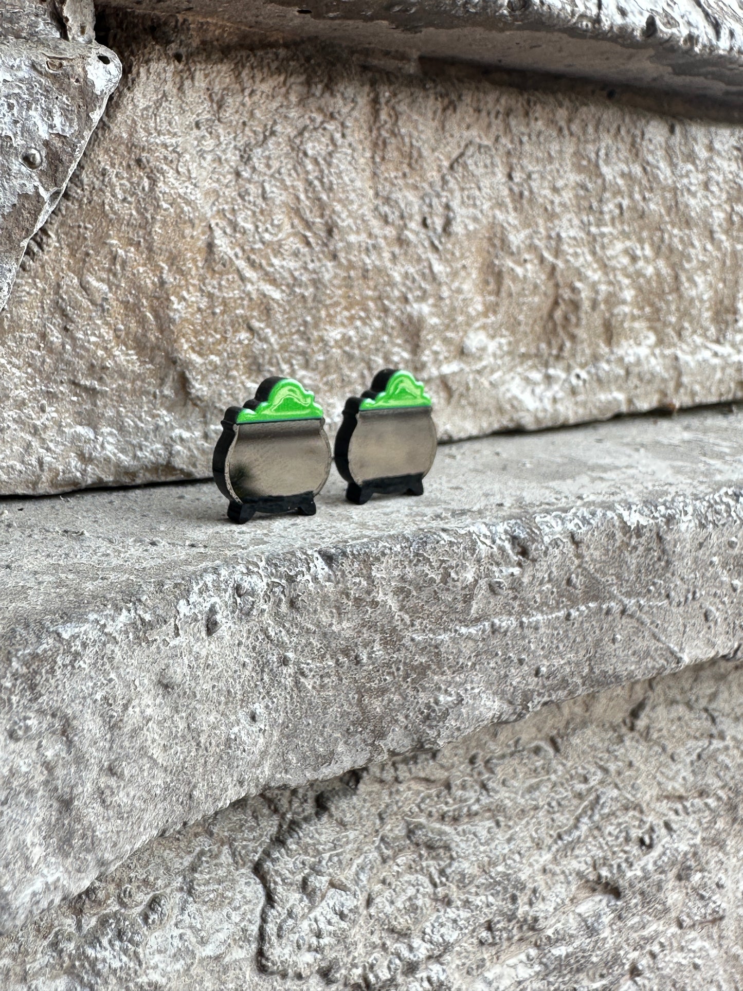 Witch Potion Cauldron Stud Earrings | Halloween Earrings
