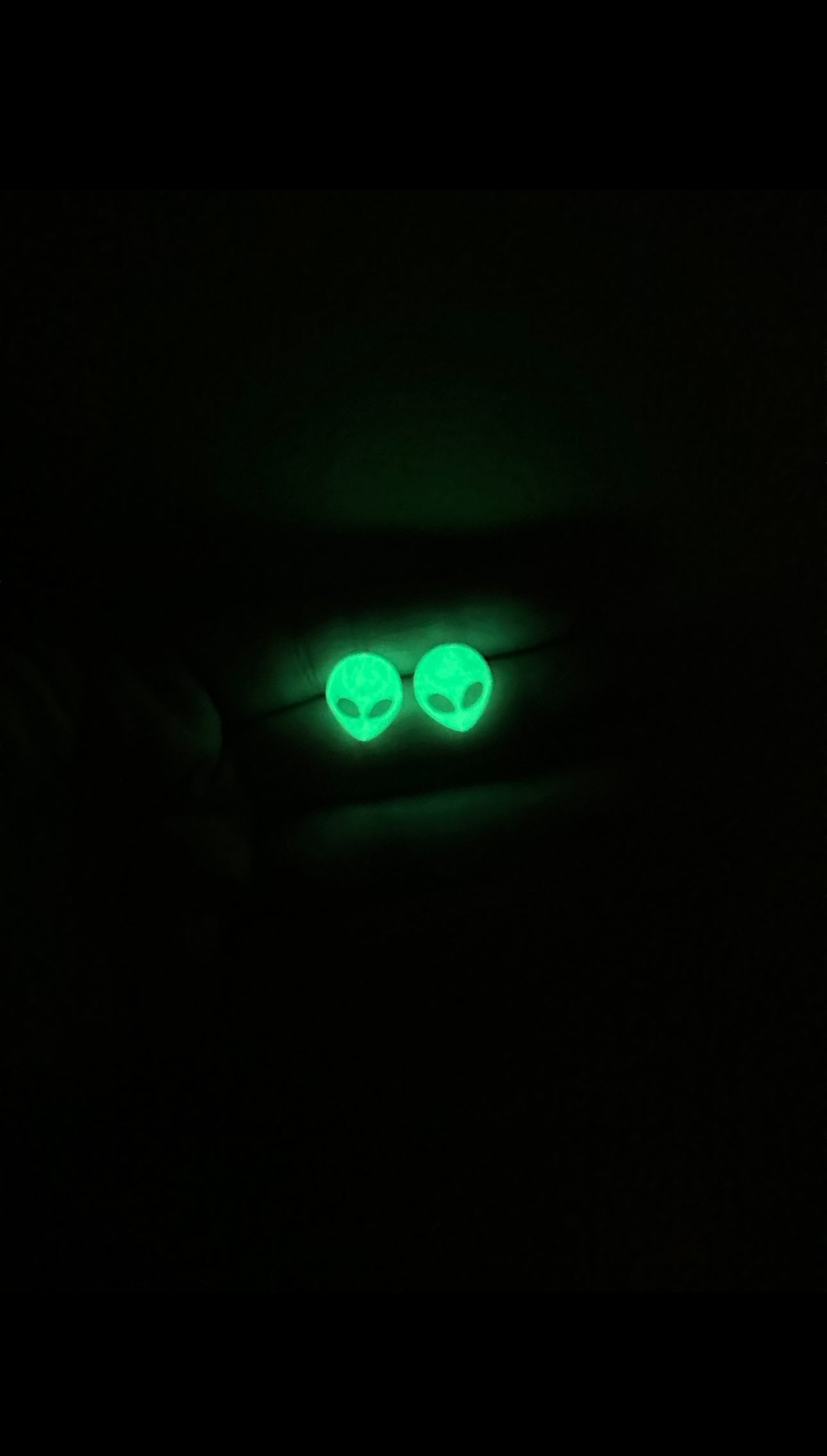 Alien Glow in the Dark Stud Earrings | Halloween Earrings