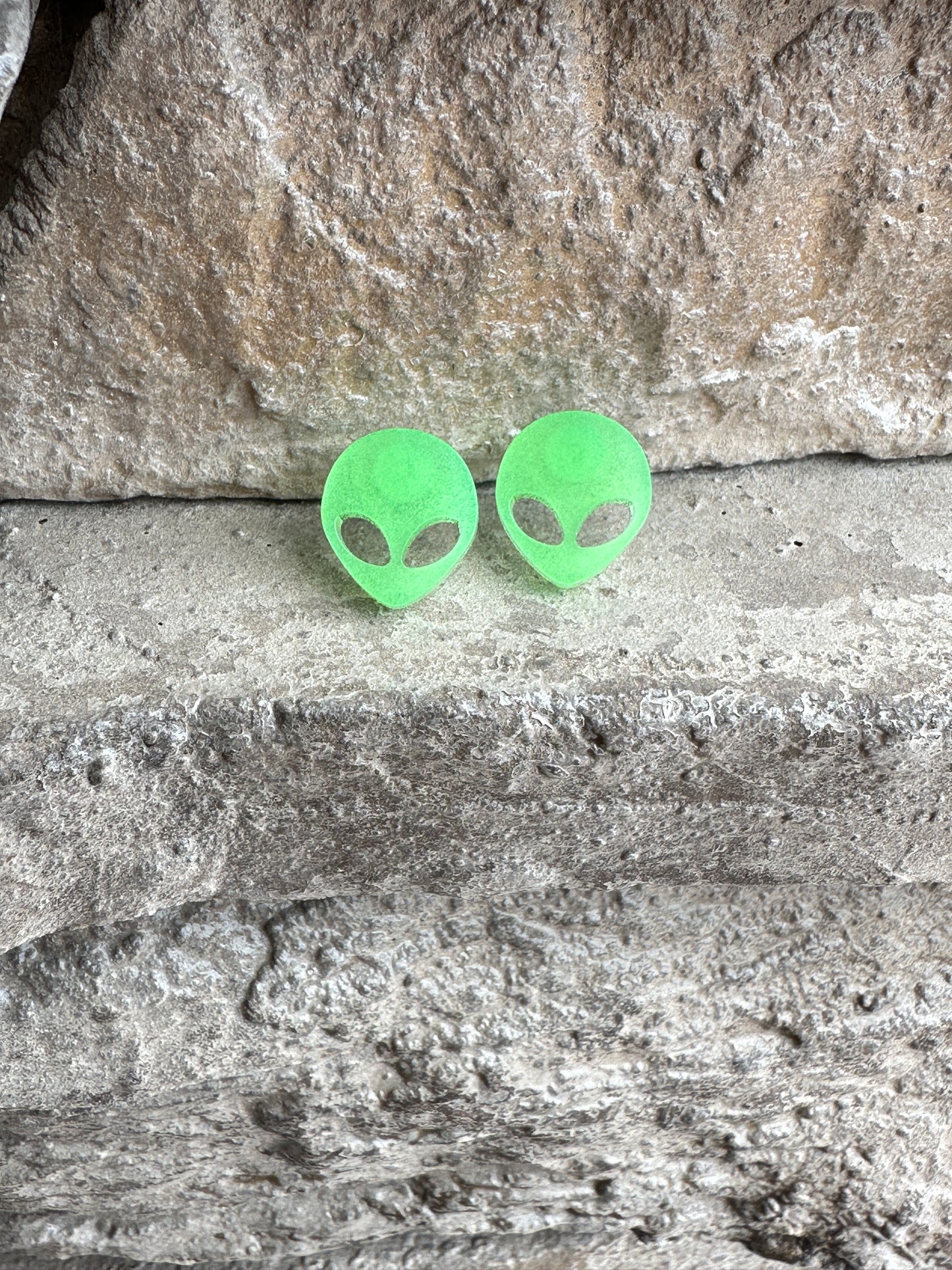 Alien Glow in the Dark Stud Earrings | Halloween Earrings