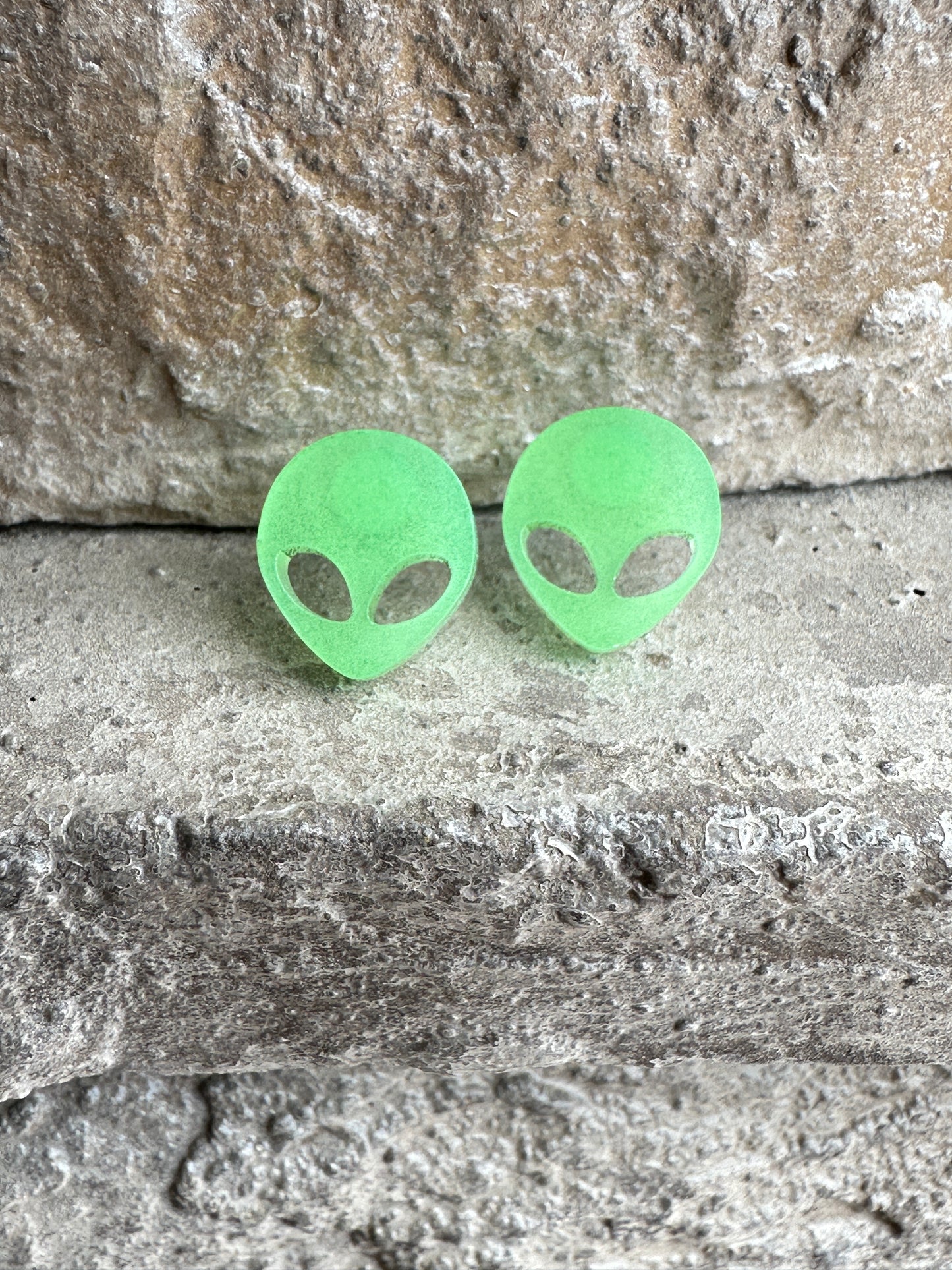 Alien Glow in the Dark Stud Earrings | Halloween Earrings