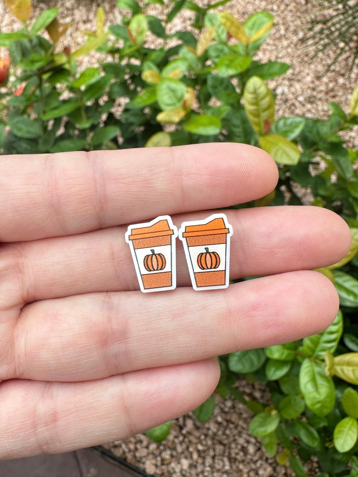 Pumpkin Coffee Earrings | Fall & Thanksgiving Earrings