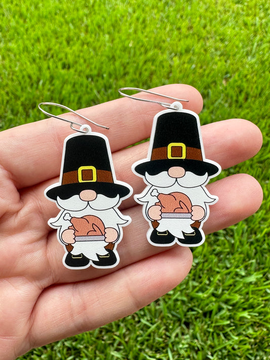 Fall Gnome Dangle Earrings | Fall & Thanksgiving Earrings