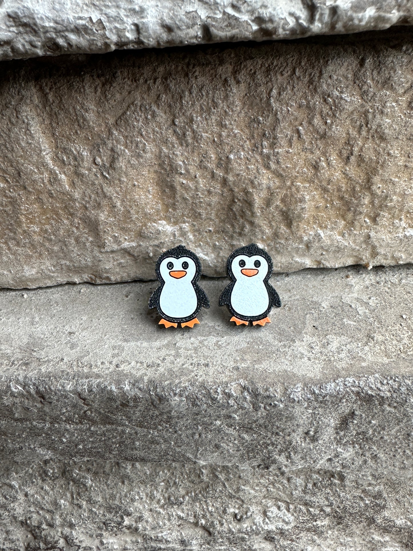 Penguin Acrylic Stud | Christmas Earrings