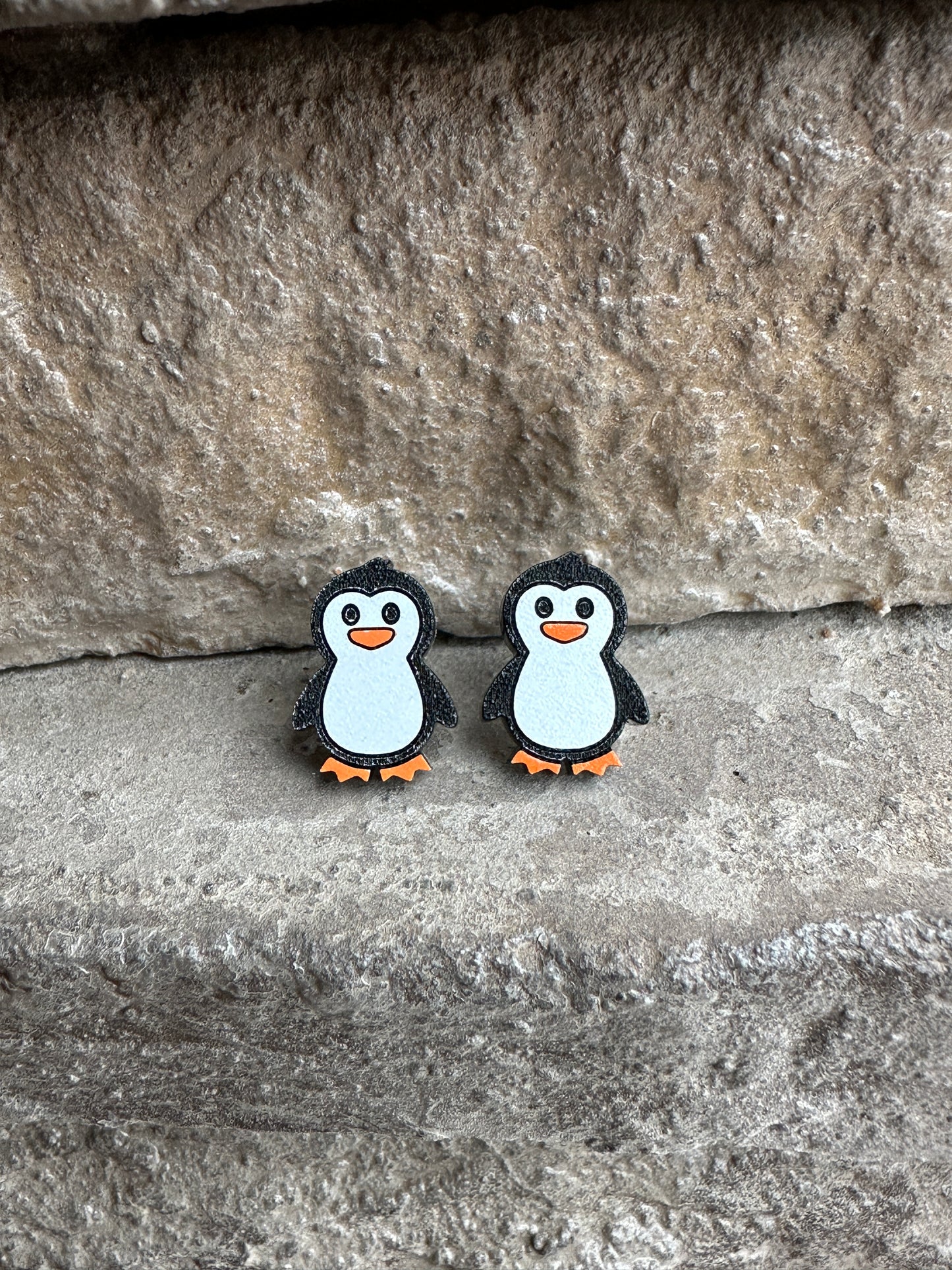 Penguin Acrylic Stud | Christmas Earrings