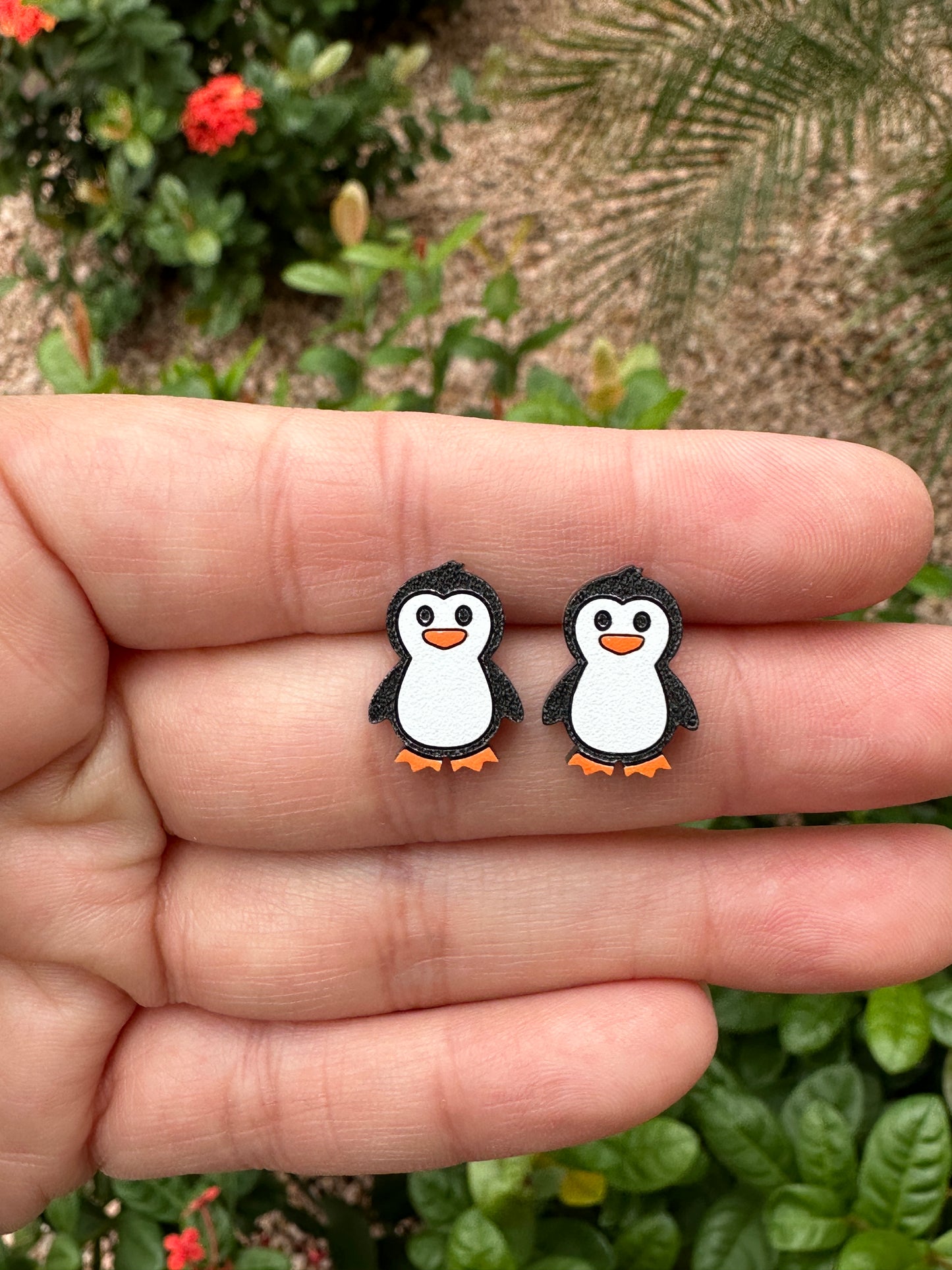 Penguin Acrylic Stud | Christmas Earrings