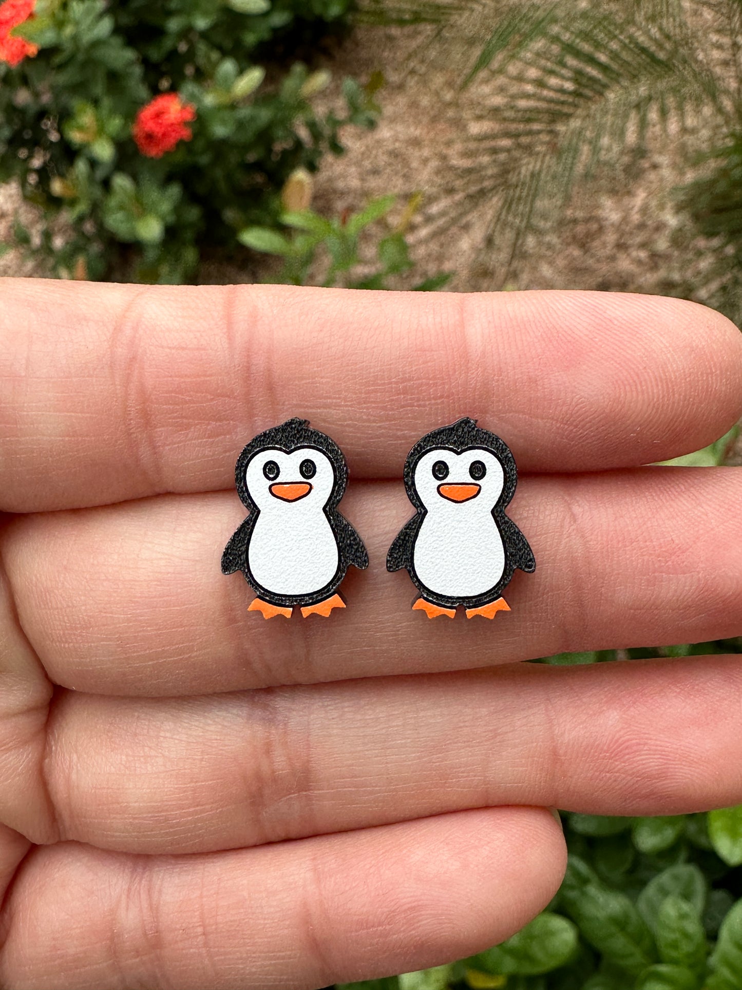 Penguin Acrylic Stud | Christmas Earrings