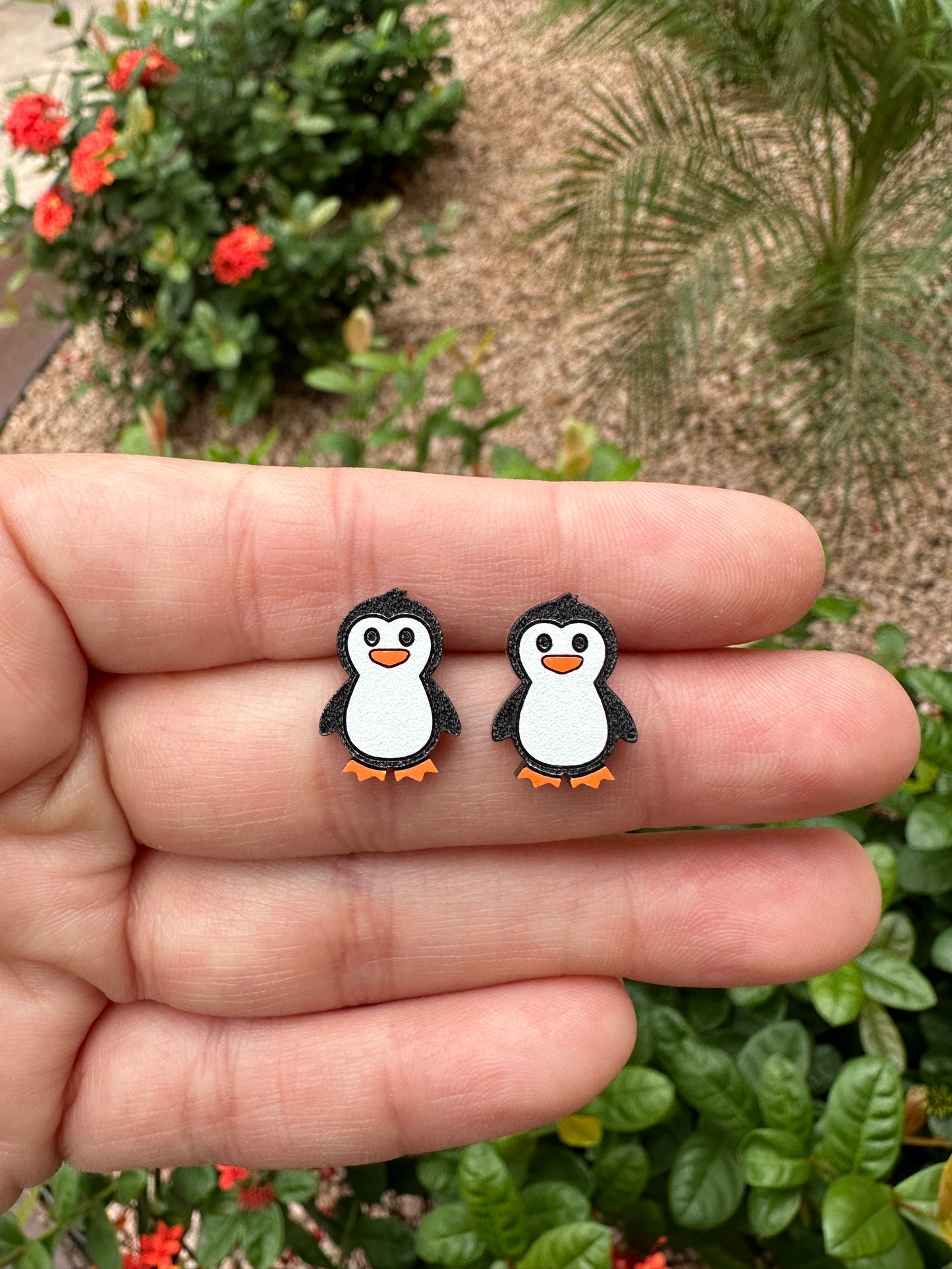 Penguin Acrylic Stud | Christmas Earrings