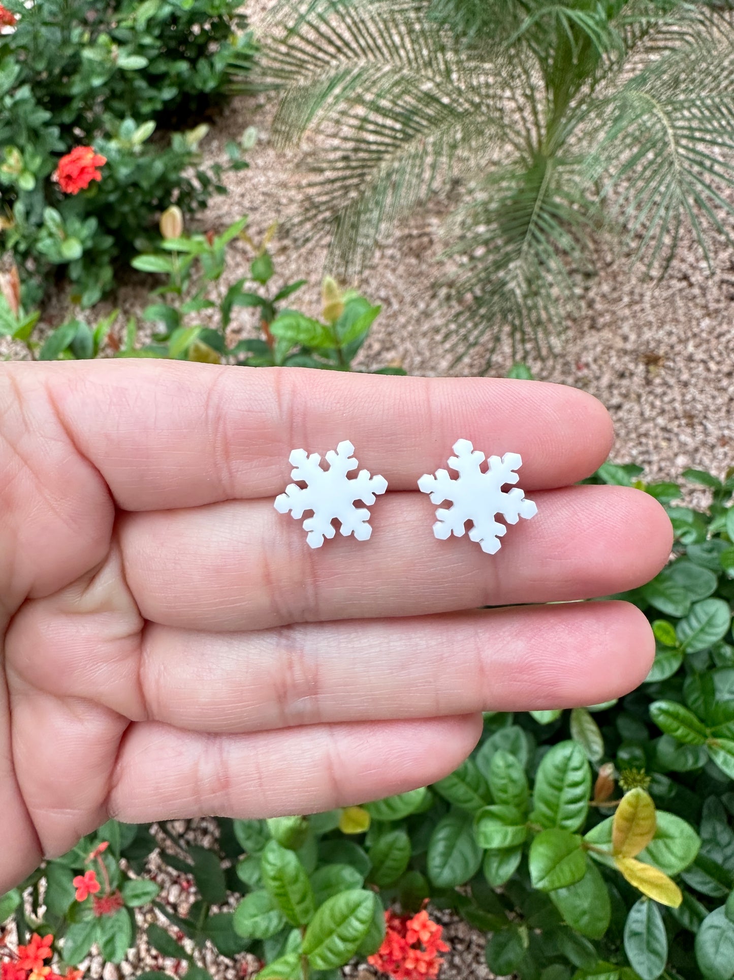 Snowflake Acrylic Stud Earrings