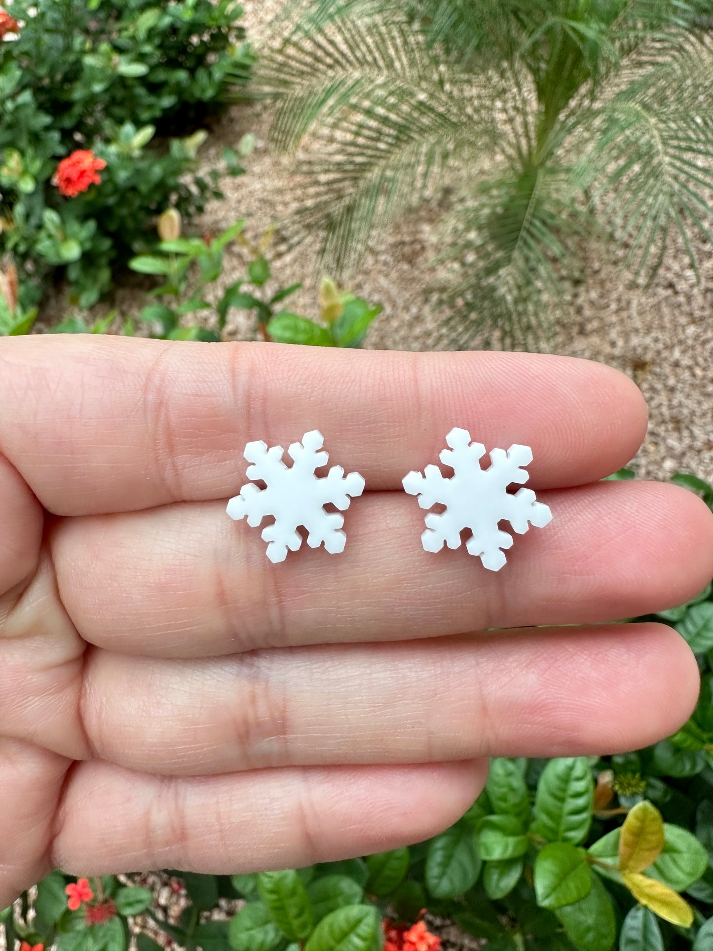 Snowflake Acrylic Stud Earrings