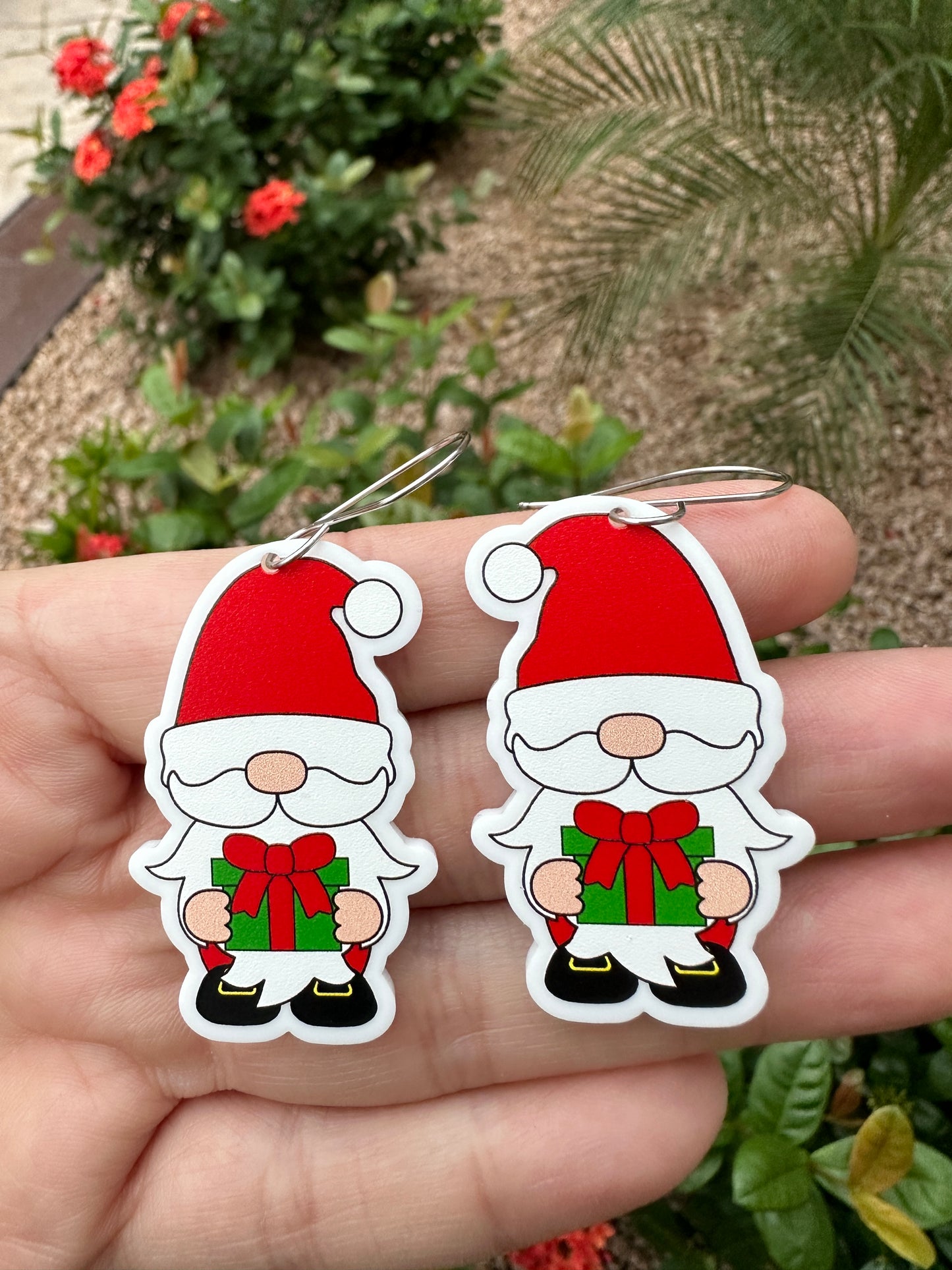 Santa Gnome Dangle | Christmas Earrings