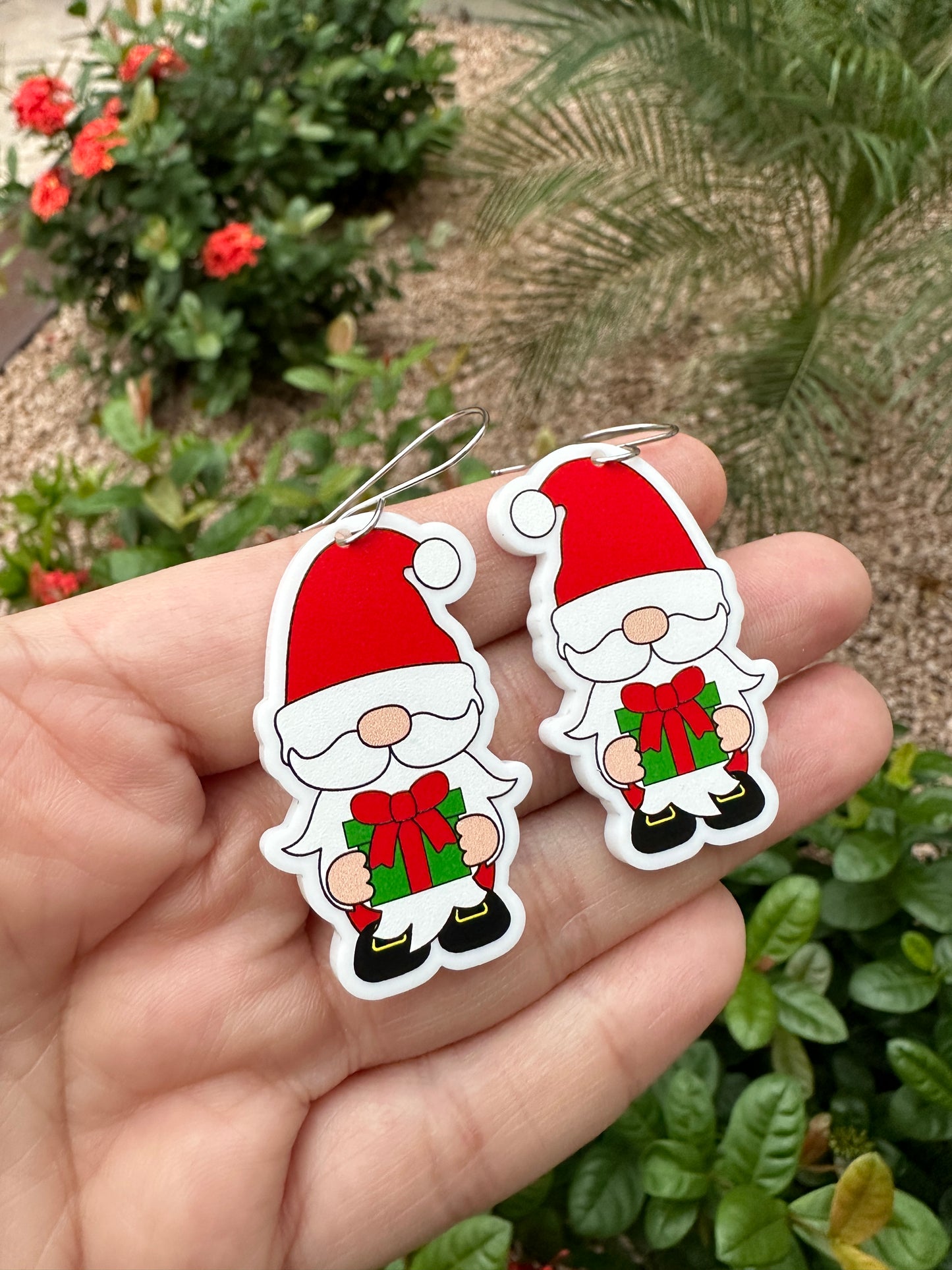 Santa Gnome Dangle | Christmas Earrings