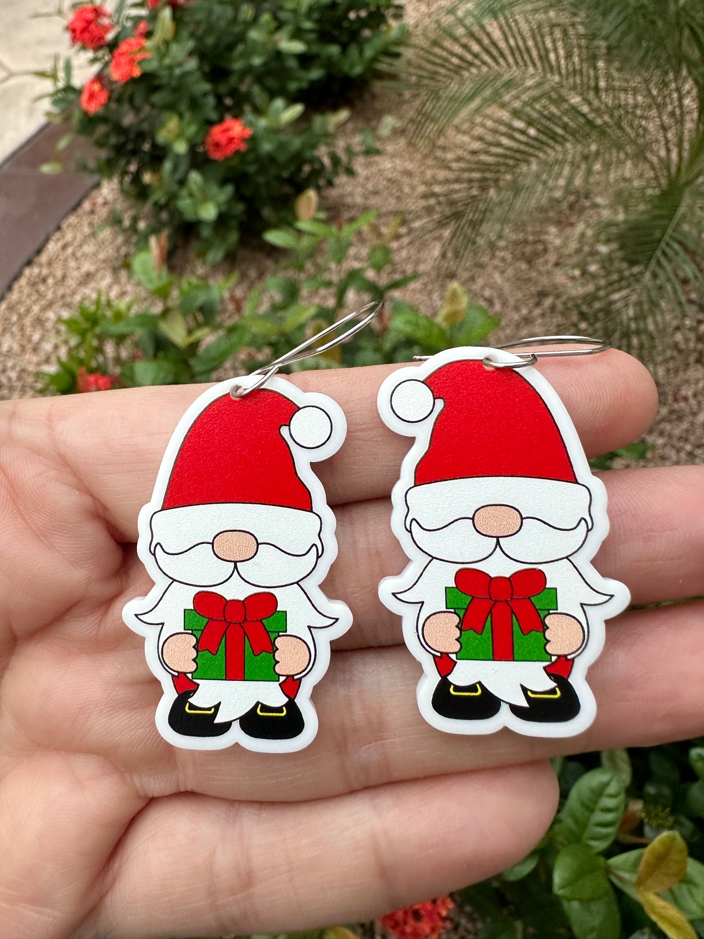 Santa Gnome Dangle | Christmas Earrings