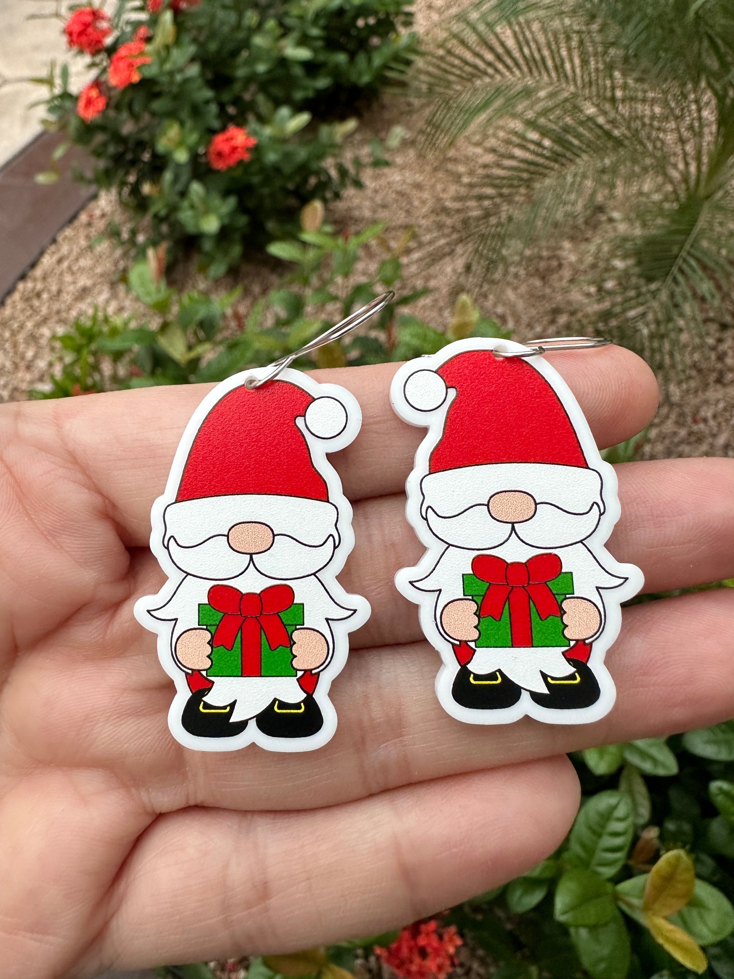 Santa Gnome Dangle | Christmas Earrings