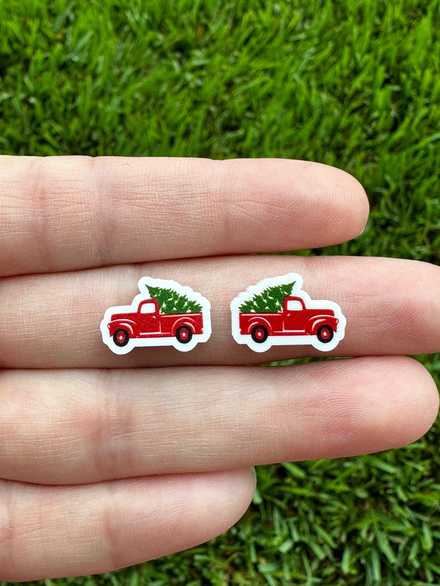 Christmas Truck Stud | Christmas Earrings | Red Truck