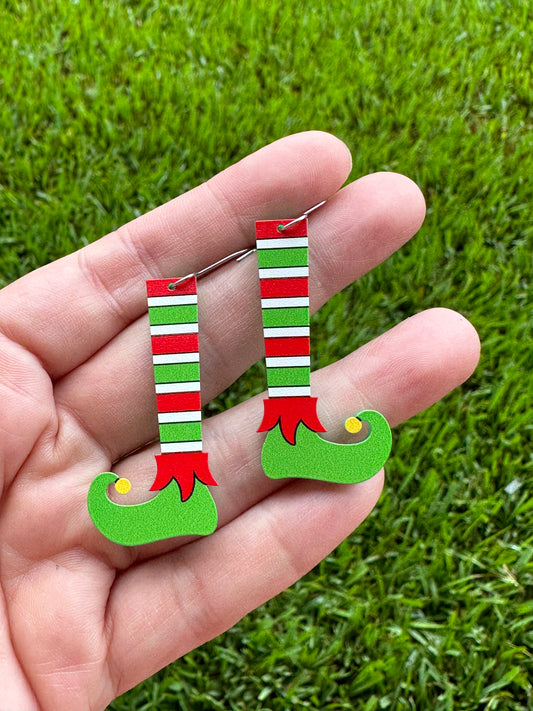 Elf Leg Dangle | Christmas Earrings