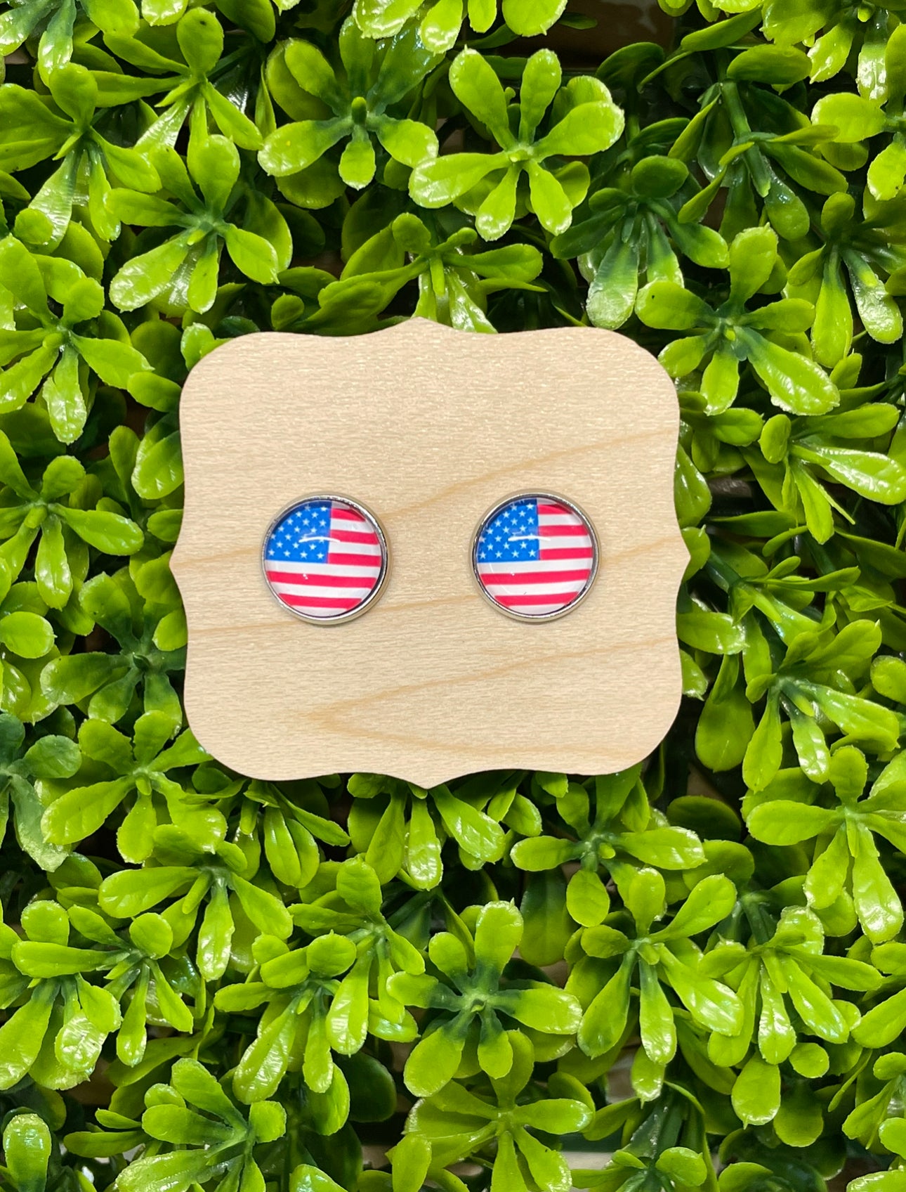 12mm USA Flag Earrings