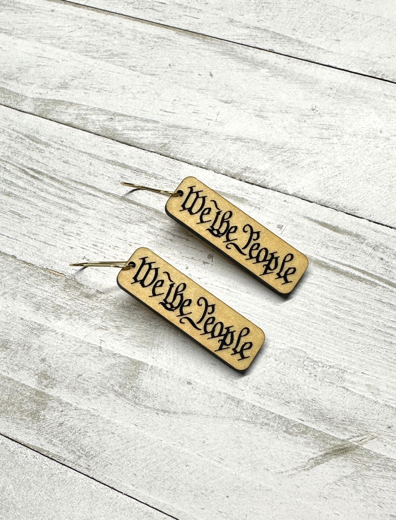We The People Maple Dangle Earrings | 4th of July Earrings