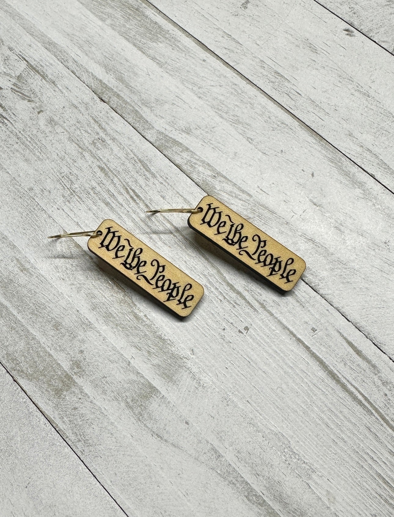 We The People Maple Dangle Earrings | 4th of July Earrings