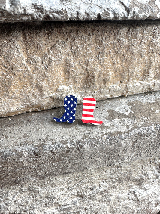 Stars & Stripes Boot Studs | 4th of July Earrings