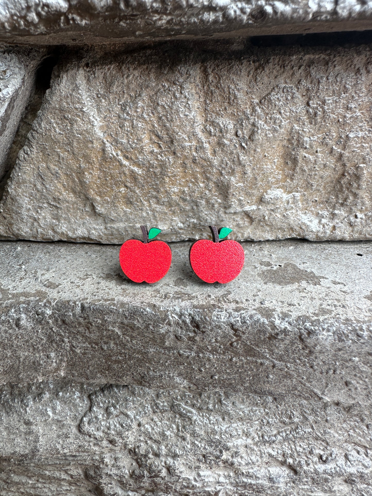 Red Apple Earrings, Teacher Earrings