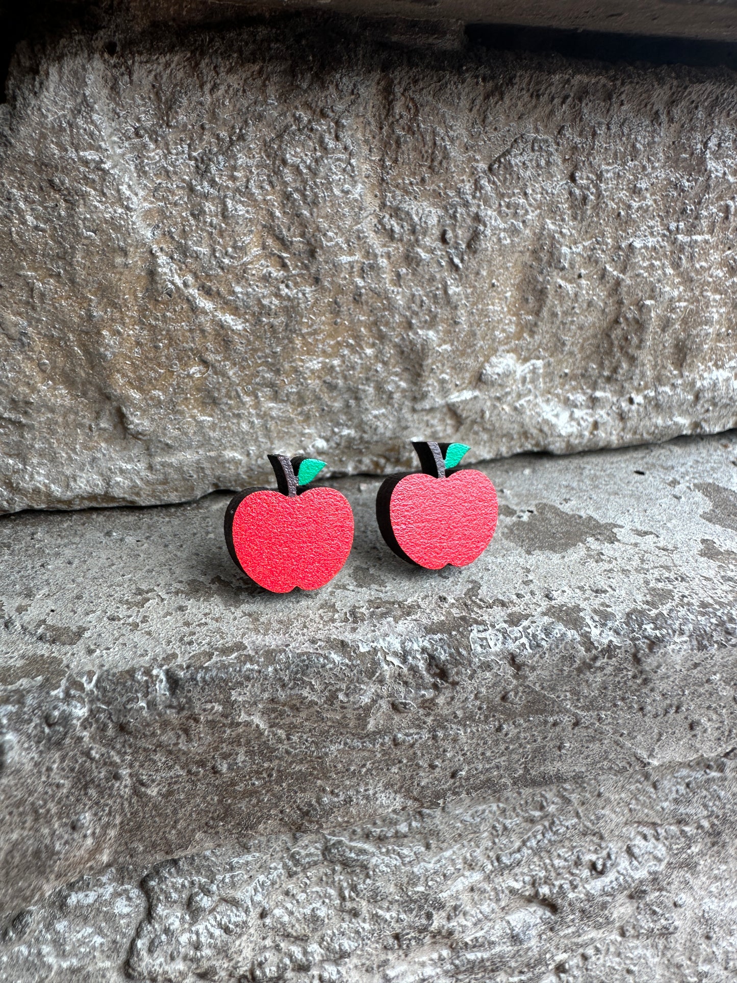 Red Apple Earrings, Teacher Earrings