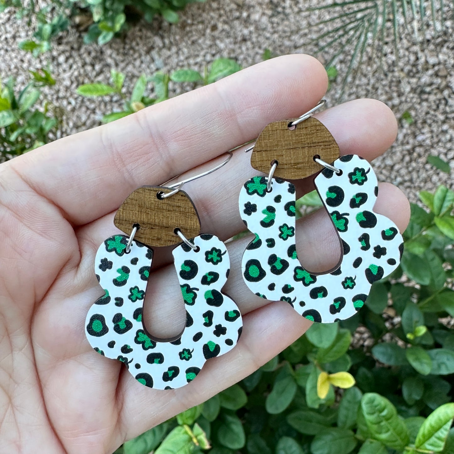 Leopard Shamrock Dangle | St. Patrick’s Day Earrings