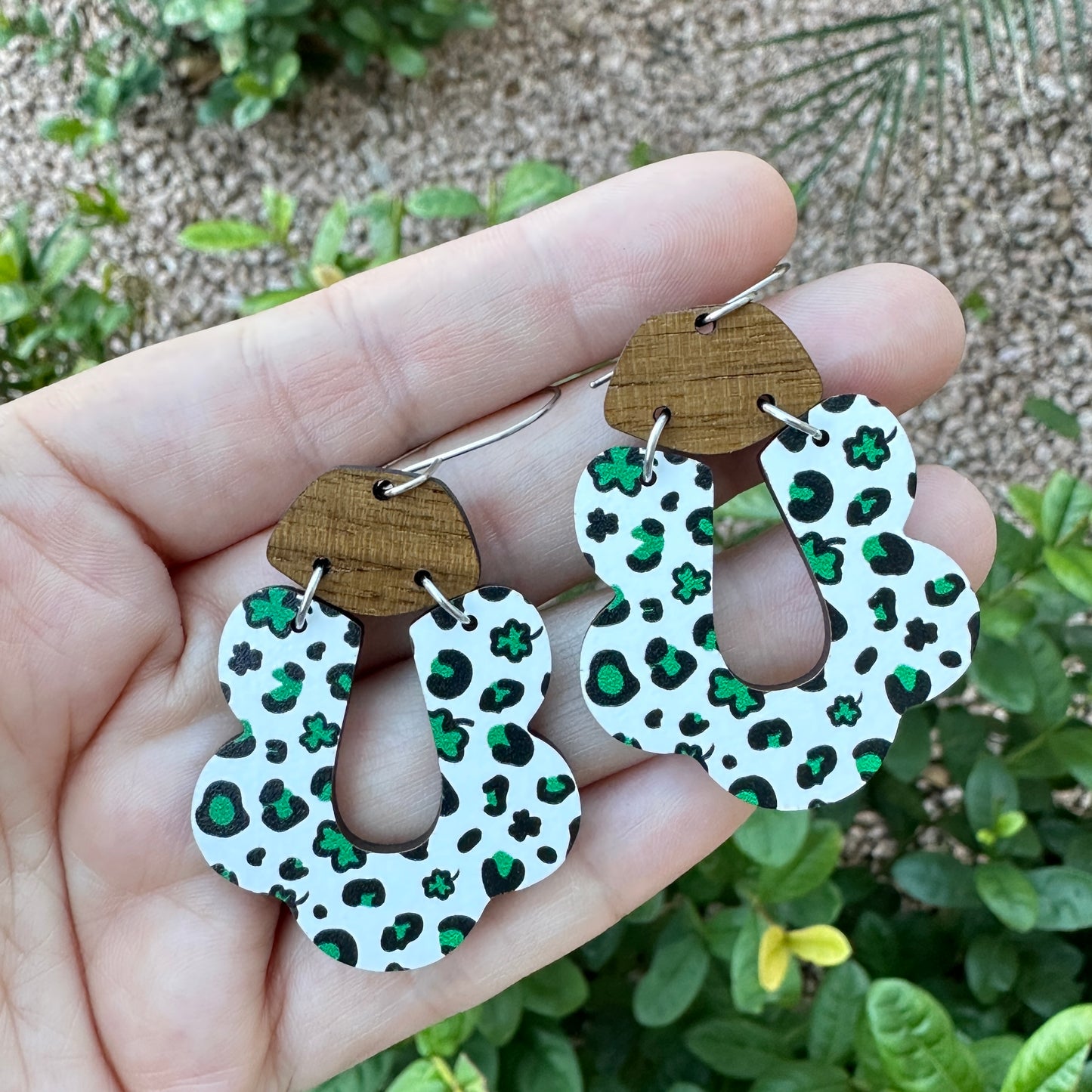 Leopard Shamrock Dangle | St. Patrick’s Day Earrings