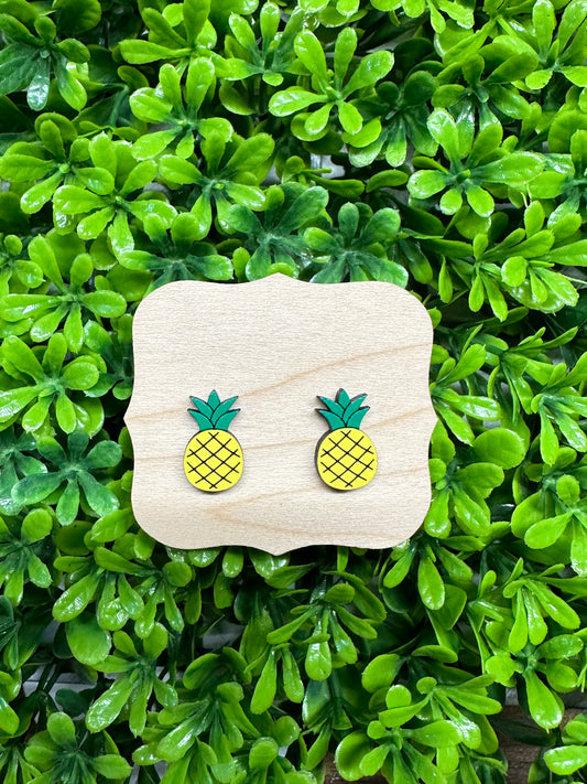 Pineapple Wood Earrings