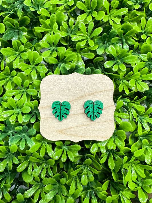 Monstera Tropical Leaf Earrings | Summer Earrings