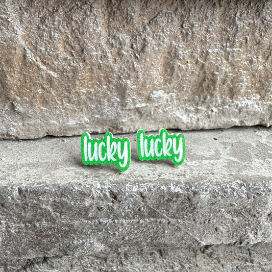Lucky Acrylic Earrings | St. Patrick's Day Earrings