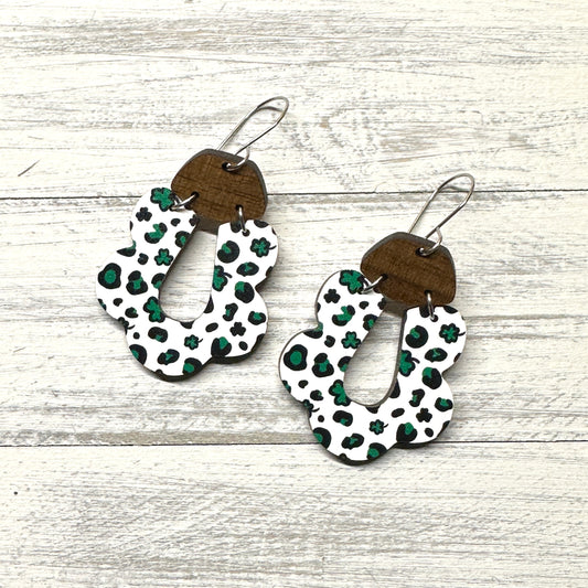 Leopard Shamrock Drop Dangle - G | St. Patrick’s Day Earrings