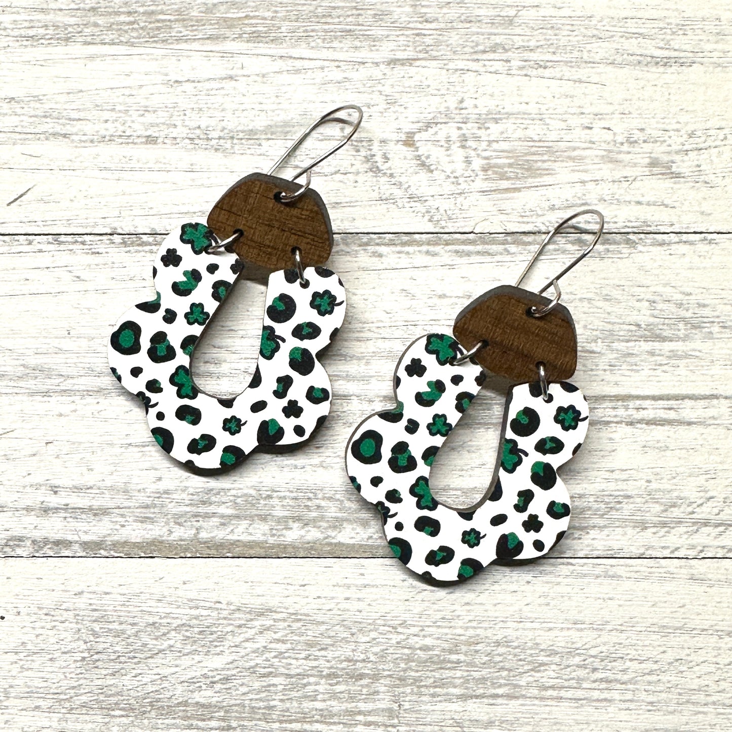 Leopard Shamrock Dangle | St. Patrick’s Day Earrings