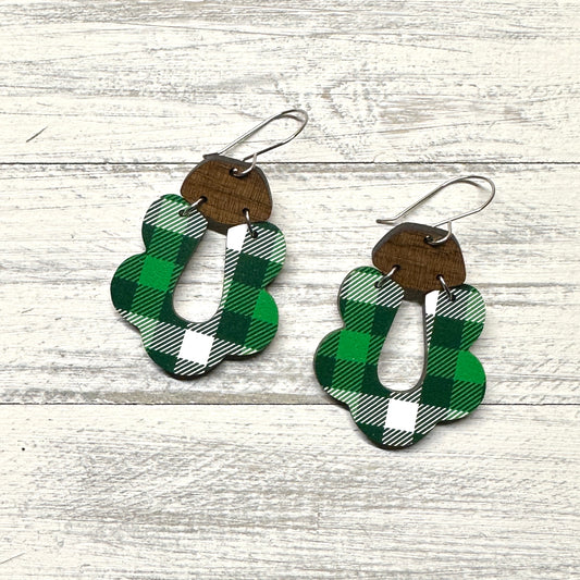 Green Plaid Dangle | St. Patrick’s Day Earrings