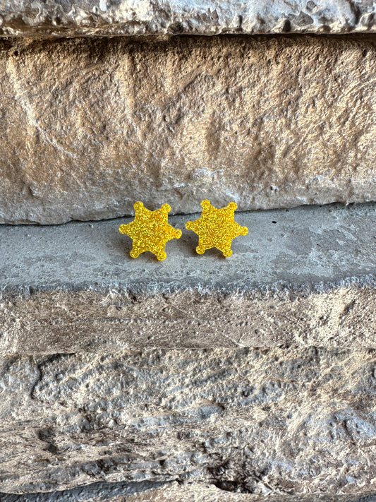 Sheriff Star Acrylic Stud | Western Earrings