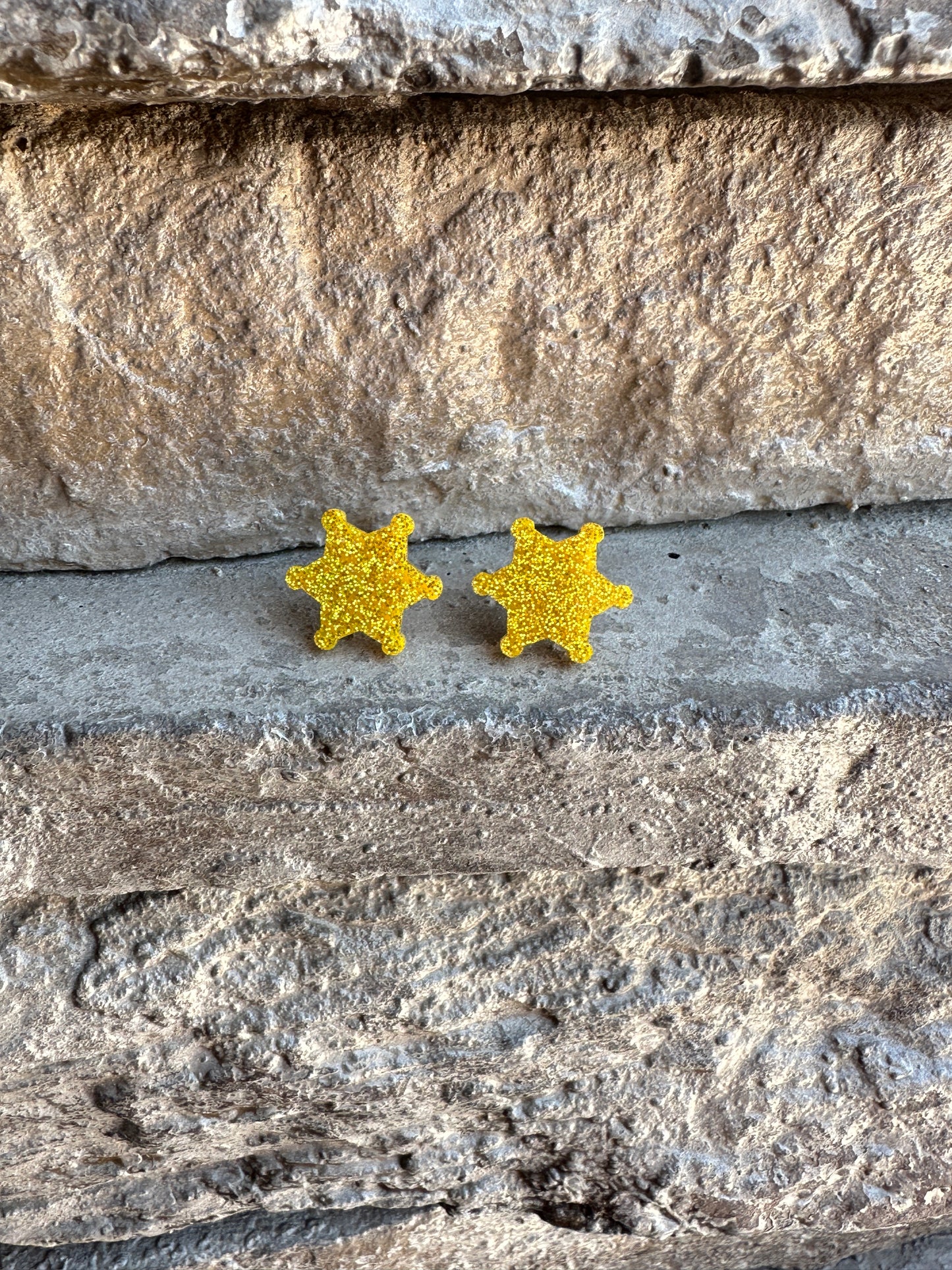 Sheriff Star Acrylic Stud | Western Earrings