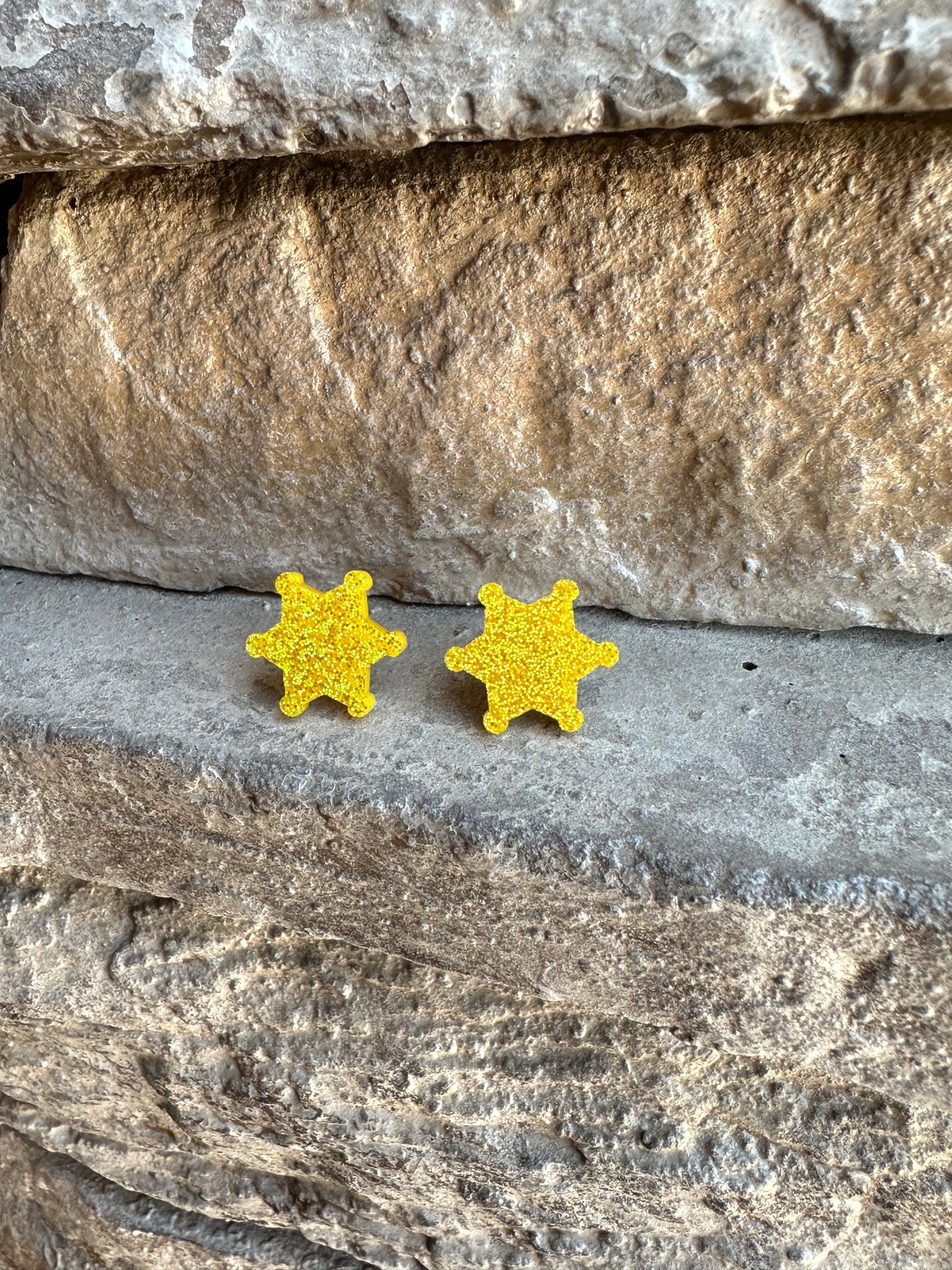 Sheriff Star Acrylic Stud | Western Earrings