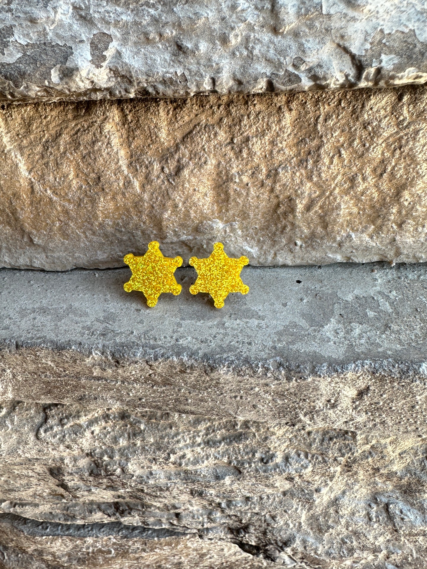 Sheriff Star Acrylic Stud | Western Earrings