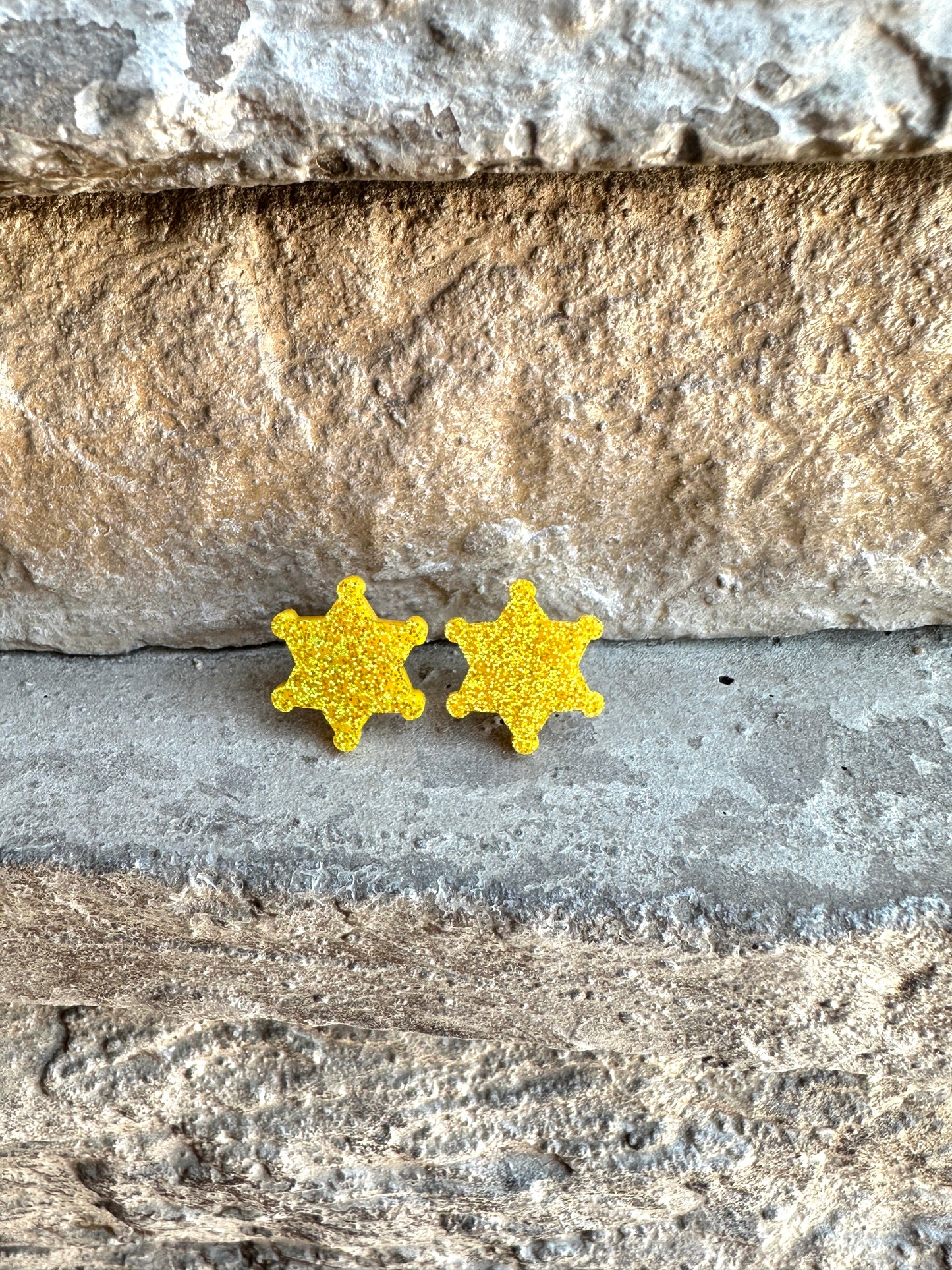 Sheriff Star Acrylic Stud | Western Earrings
