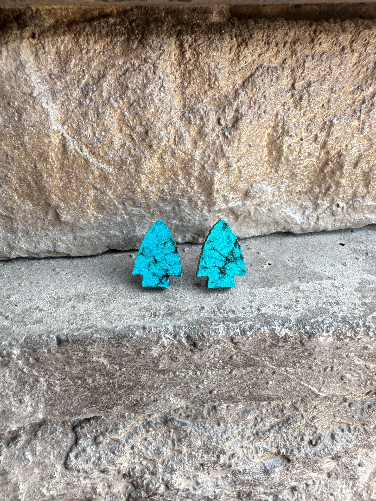 Arrowhead Turquoise Acrylic Stud | Western Earrings