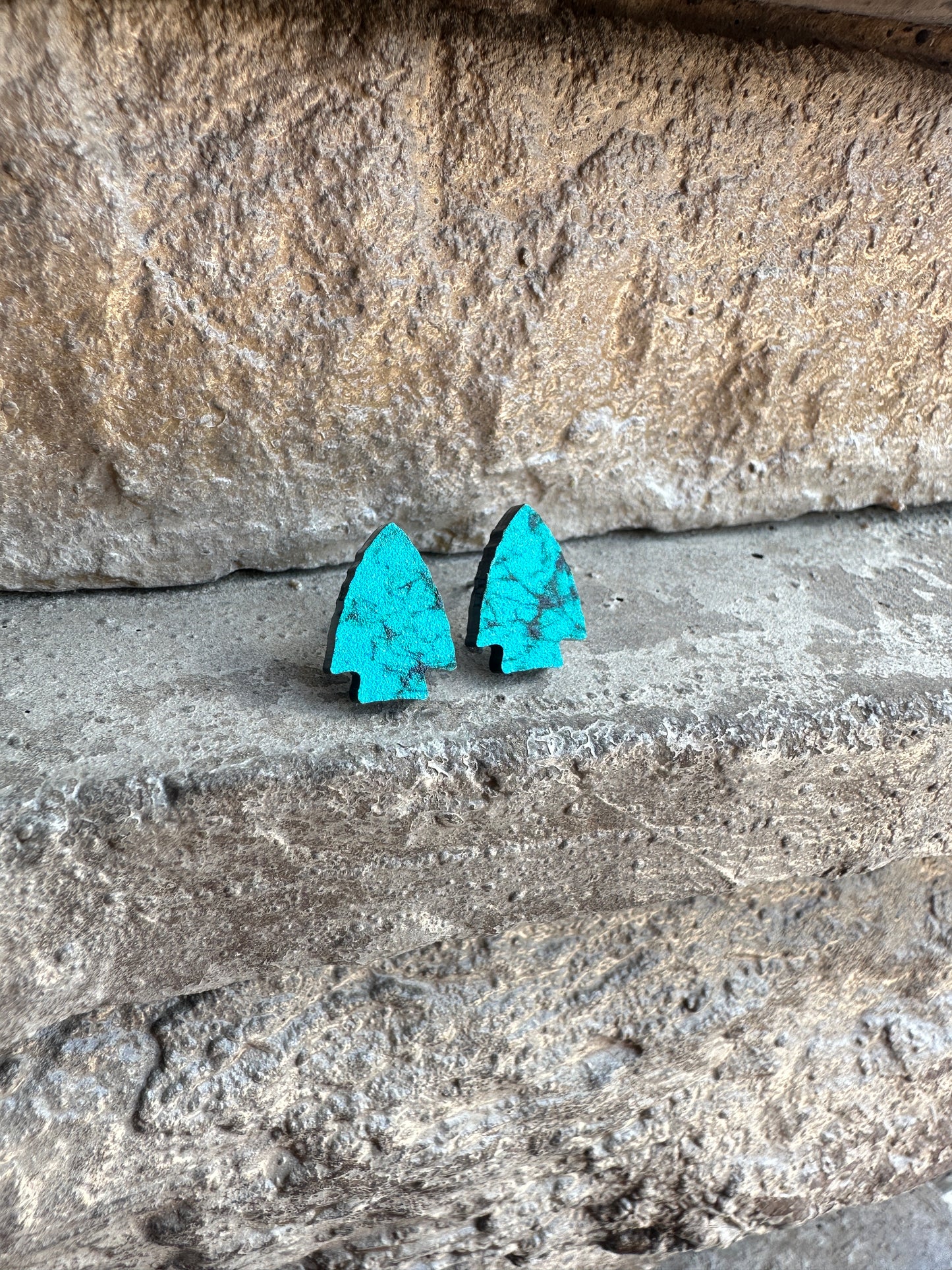 Arrowhead Turquoise Acrylic Stud | Western Earrings