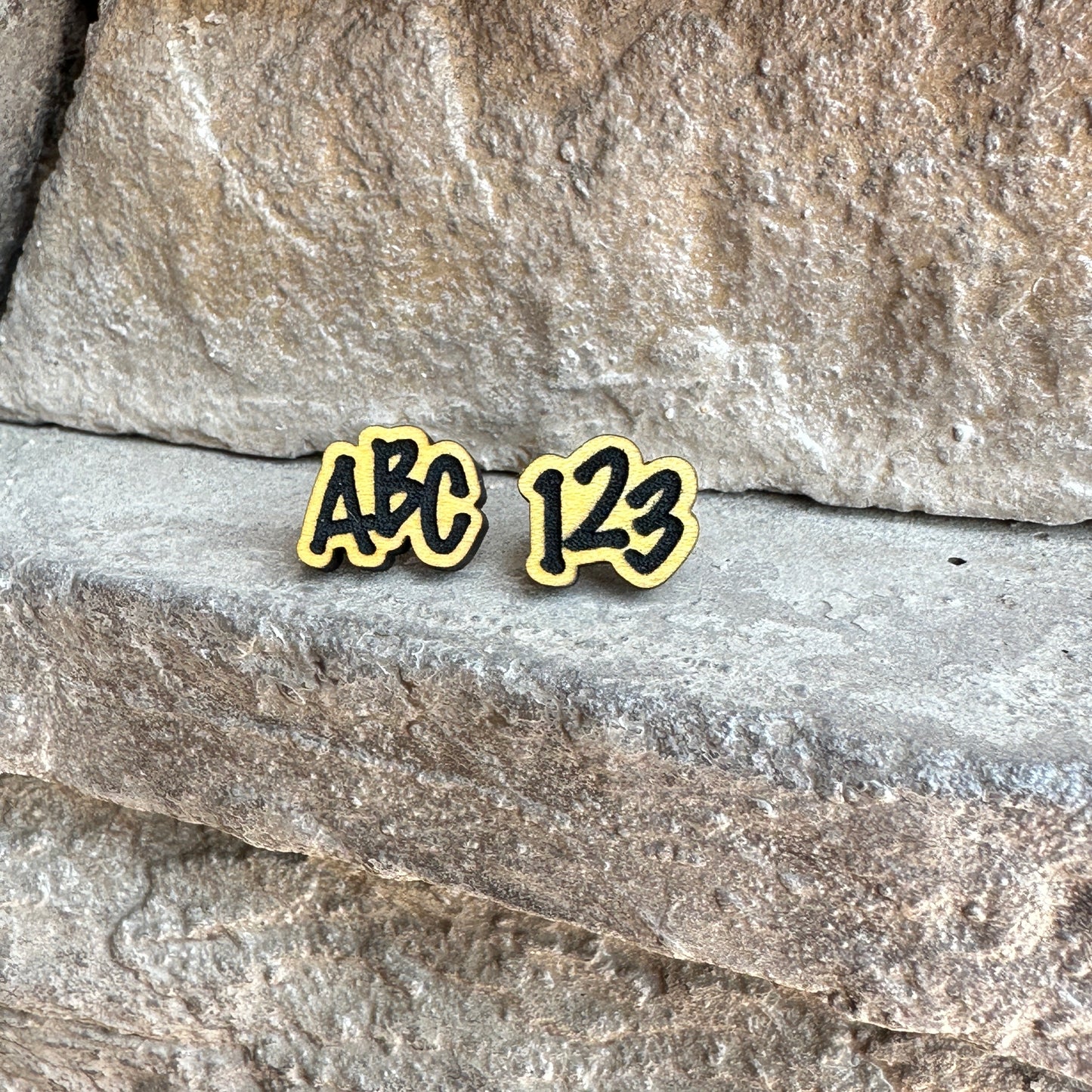 ABC & 123 Wood Earrings