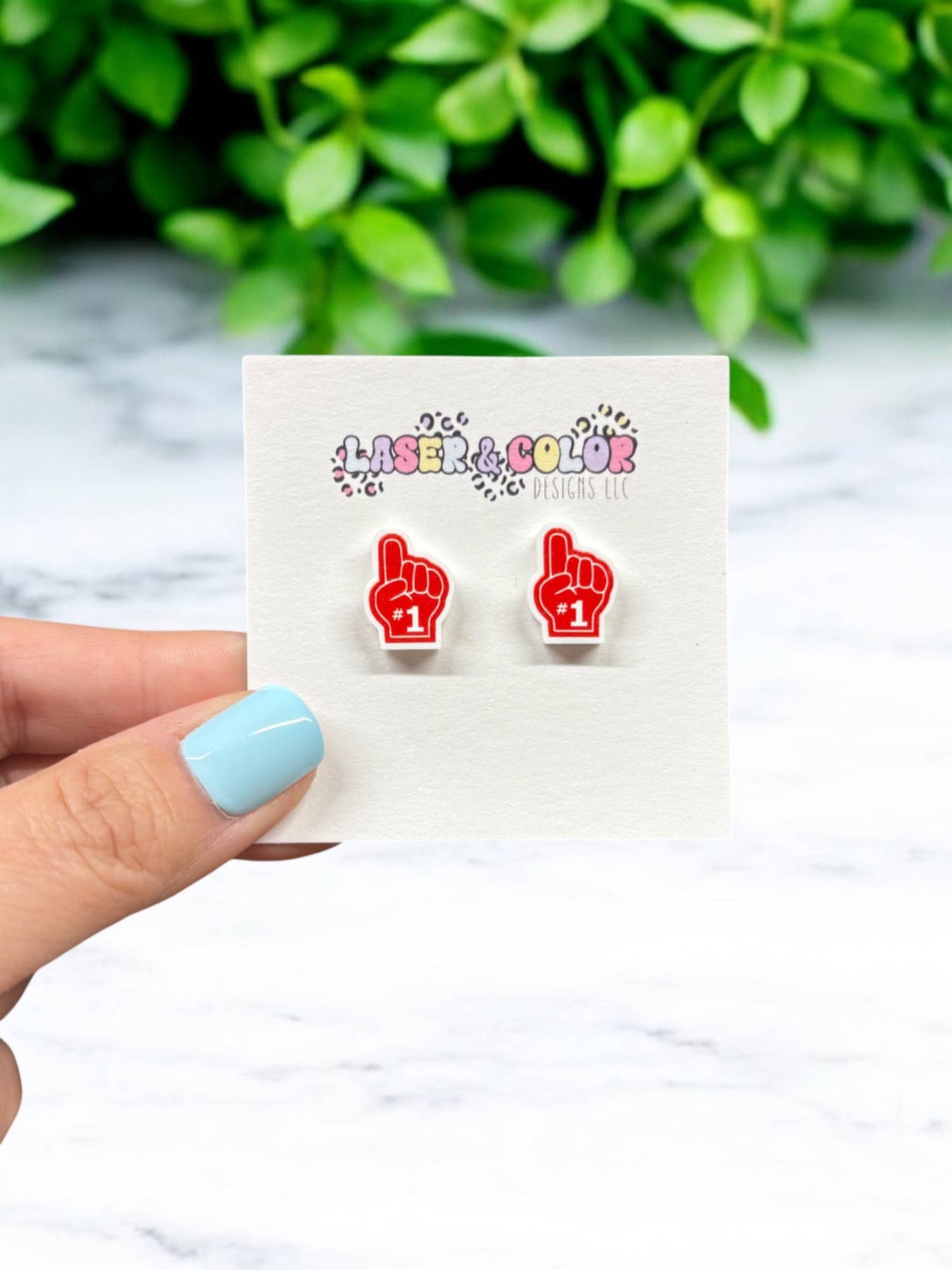Foam Finger Earrings, Sports Earrings, Game Day Earrings