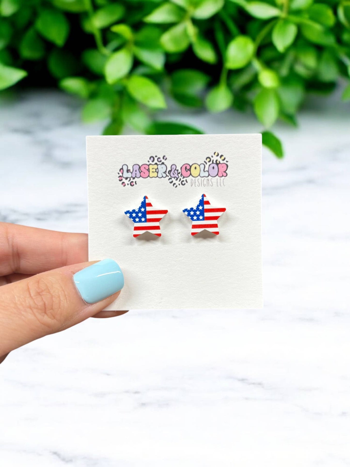 4th of July Earrings, USA Earrings, Star Earrings