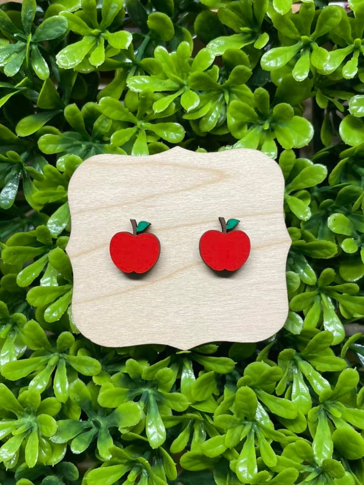 Red Apple Earrings, Teacher Earrings