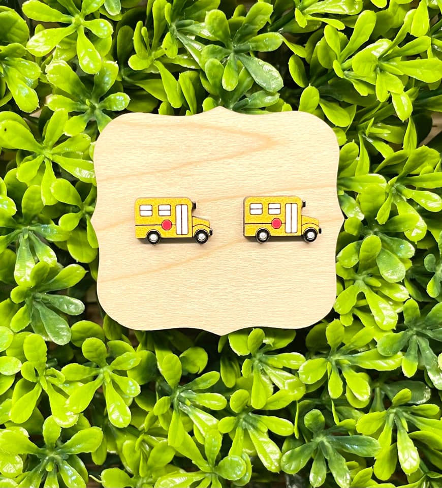 School Bus Earrings | Teacher Earrings | Bus Driver Studs