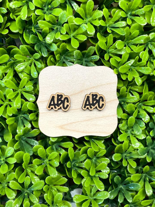 ABC Maple Wood Earrings