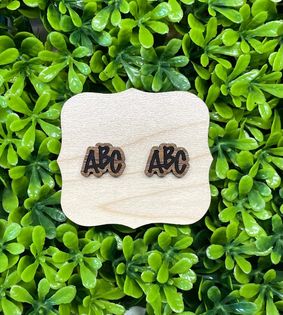 ABC Walnut Wood Earrings