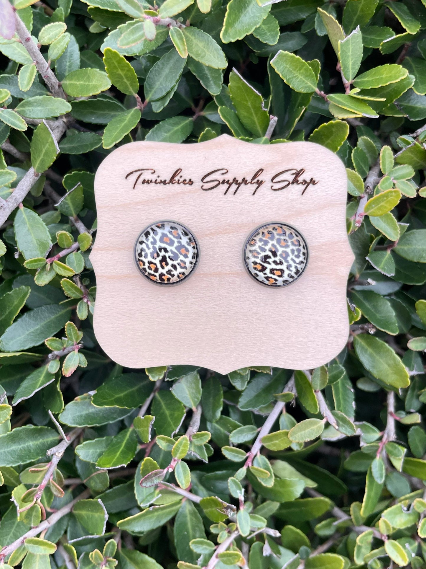 12mm Leopard Print Earrings